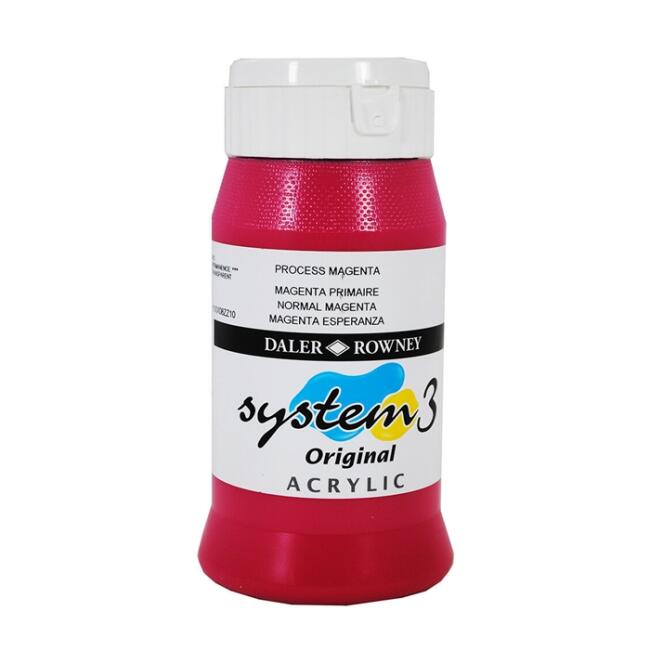 Daler Rowney System3 Akrilik Boya 500 ml Process Magenta 412 - 1