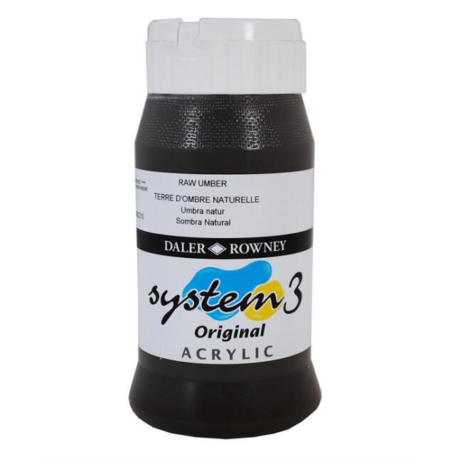 Daler Rowney System3 Akrilik Boya 500 ml Raw Umber 247 - 1