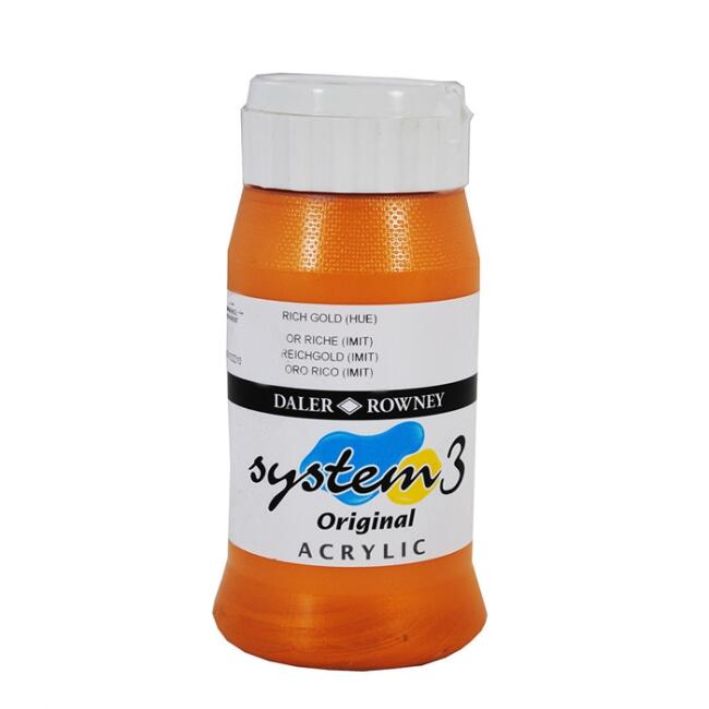 Daler Rowney System3 Akrilik Boya 500 ml Rich Gold Hue 707 - 1