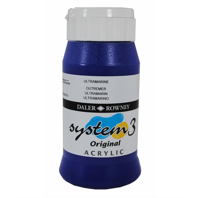 Daler Rowney System3 Akrilik Boya 500 ml Ultramarine 123 - 1