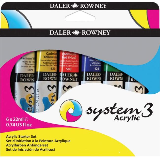 Daler Rowney System3 Akrilik Boya 6’lı Set 22 ml - 2