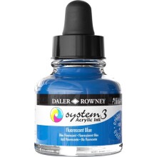 Daler Rowney System3 Akrilik Mürekkep Boya 29.5 ml Flourecent Blue 100 - Daler Rowney