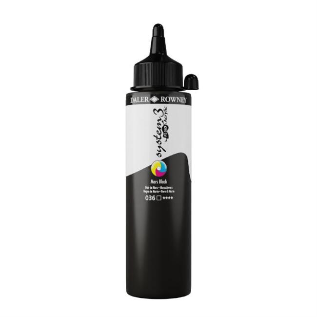 Daler Rowney System3 Fluid Akışkan Akrilik Boya 250 ml Mars Black 36 - 1