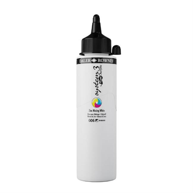 Daler Rowney System3 Fluid Akışkan Akrilik Boya 250 ml Zinc Mix White 6 - 1