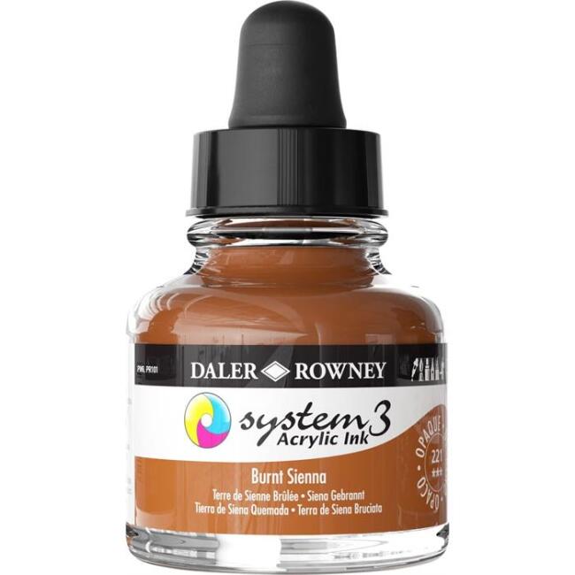 Daler Rowney System3 Akrilik Mürekkep 29.5 ml Burnt Sienna 221 - 1