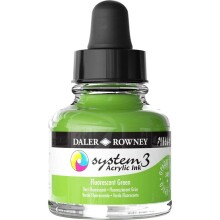 Daler Rowney System3 Ink Akrilik Mürekkep 29.5 ml Fluorescent Green - Daler Rowney