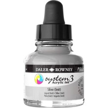 Daler Rowney System3 Ink Akrilik Mürekkep 29.5 ml Silver Imit - Daler Rowney