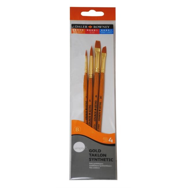 Daler Rowney Simply Taklon Fırça Seti 4’lü 216920400 - 1