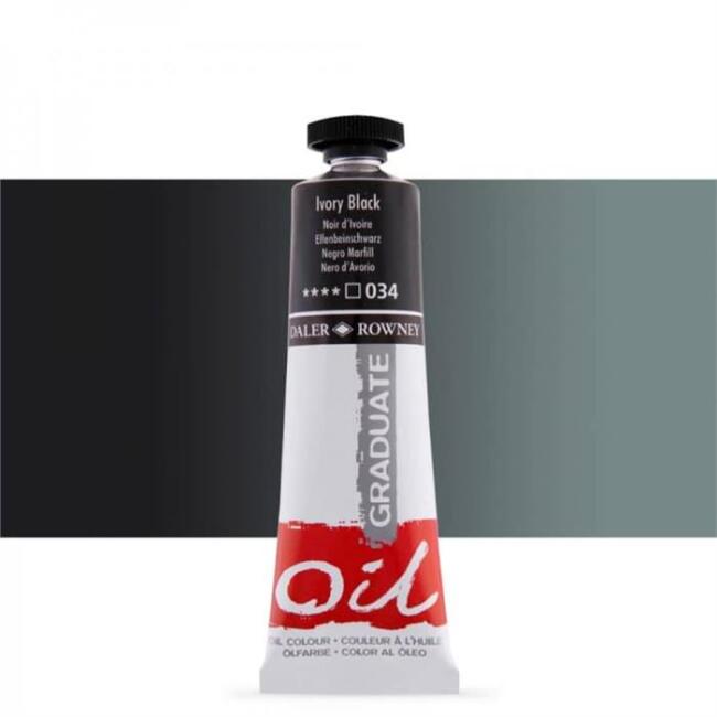 Daler Rowney Yağlı Boya Graduate 38 ml Ivory Black - 1