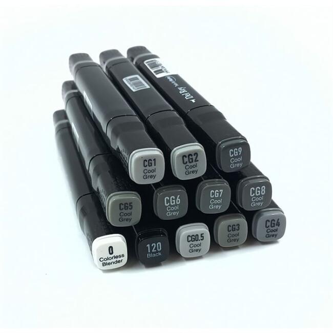 Del Rey Twin Marker Çantalı Set 12 Soğuk Gri Renkler - 3