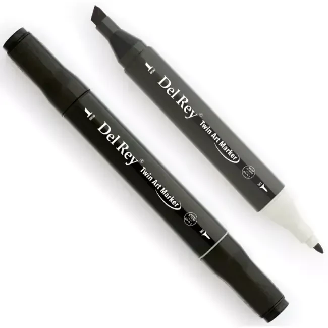 Del Rey Twin Çift Uçlu Marker Kalem Black 120 - Del Rey