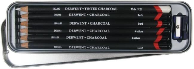 Derwent Charcoal Pencil 6’lı Teneke Kutu - 2