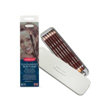 Derwent Coloursoft Kuru Boya Kalemi Ten Renk Seti Metal Kutu 6'lı - DERWENT