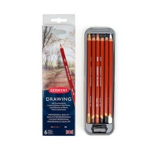 Derwent Drawing Yumuşak Uçlu Çizim Kalemi 6 Renk - Derwent