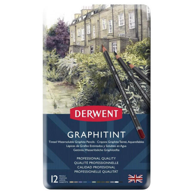 Derwent Graphitint Suda Çözünebilen Grafit Kalem Seti 12'li 0700802 - 1