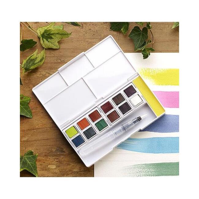Derwent Inktense Yarım Tablet 12’li Sulu Boya Seti - 1
