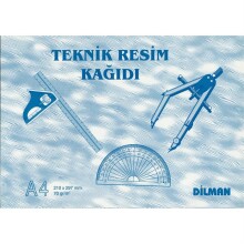 Dilman Yatay Teknik Resim Kağıdı 70gr A4 30 Yaprak - DİLMAN