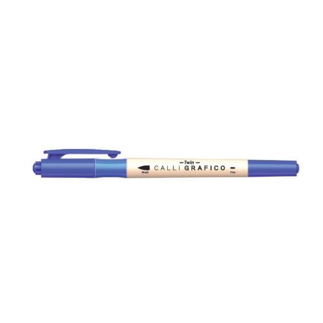 Dong-A Calligrafico Brush Twin Kalem Blue 2-5mm - 1
