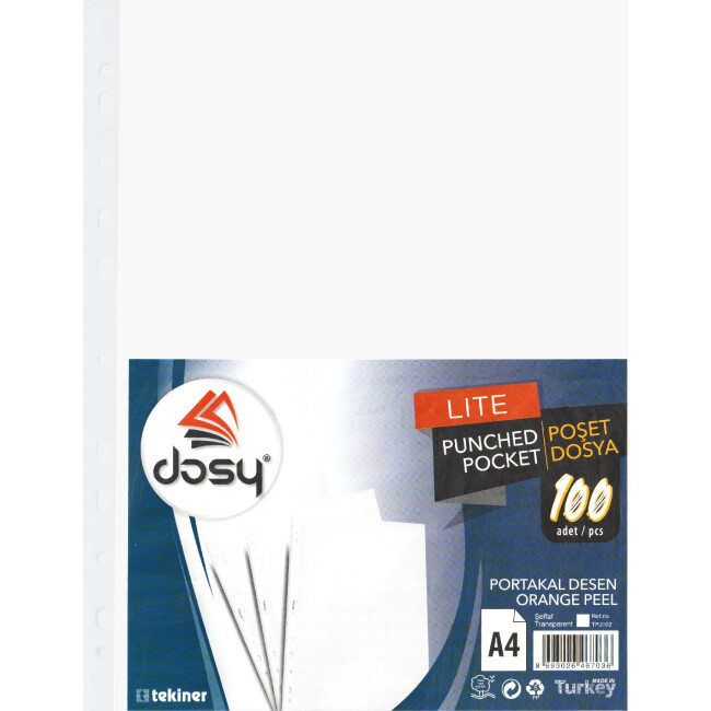 Exxo Şeffaf Poşet Dosya Portakal Desenli 100'lü - Exxo