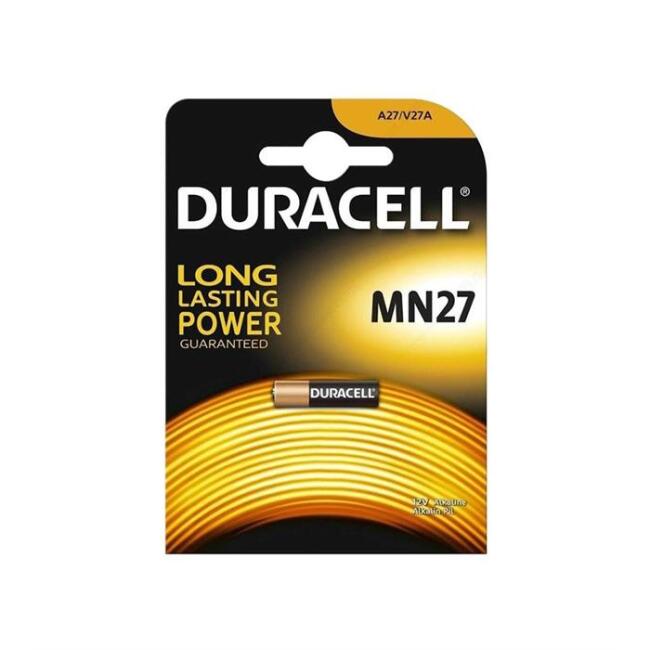 Duracell 12 Volt Alkali Pil N:Mn27A27 (Uzunluk 29mm, Çapı 8mm) - 1