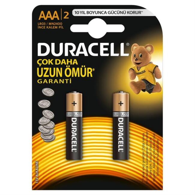 Duracell AAA İnce Kalem Pil - 1.5 Volt - 2 Adet - 1