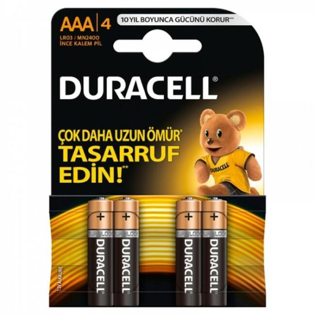 Duracell AAA İnce Kalem Pil - 1,5 Volt - 4 Adet - 1