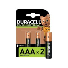 Duracell AAA Şarj Edilebilir İnce Kalem Pil - 1,2 Volt 900mAh- 2 Adet - DURACELL