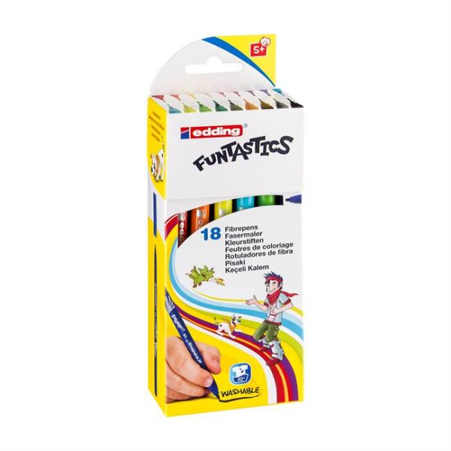 Edding 15 Funtastics Yıkanabilir Keçeli Kalem 18 Renk Set - 1