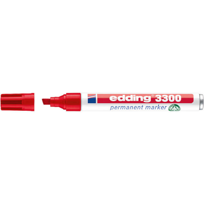 Edding 3300 Yan Kesik Uçlu Permanent Marker Kalem 1-5 mm Kırmızı - 1