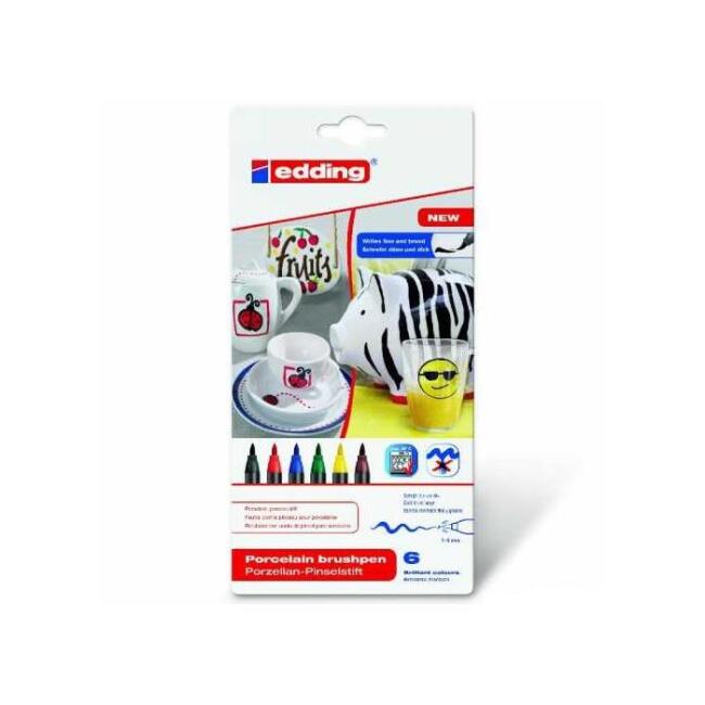 Edding 4200 Porselen Kalemi Seti Ana Renkler 6’lı - 1