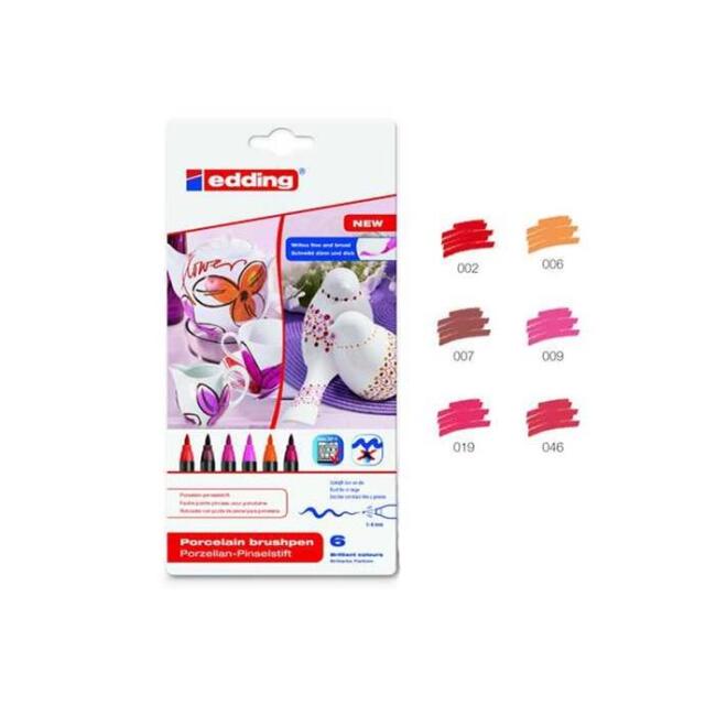 Edding 4200 Porselen Kalemi Seti Sıcak Renkler 6’lı - 1