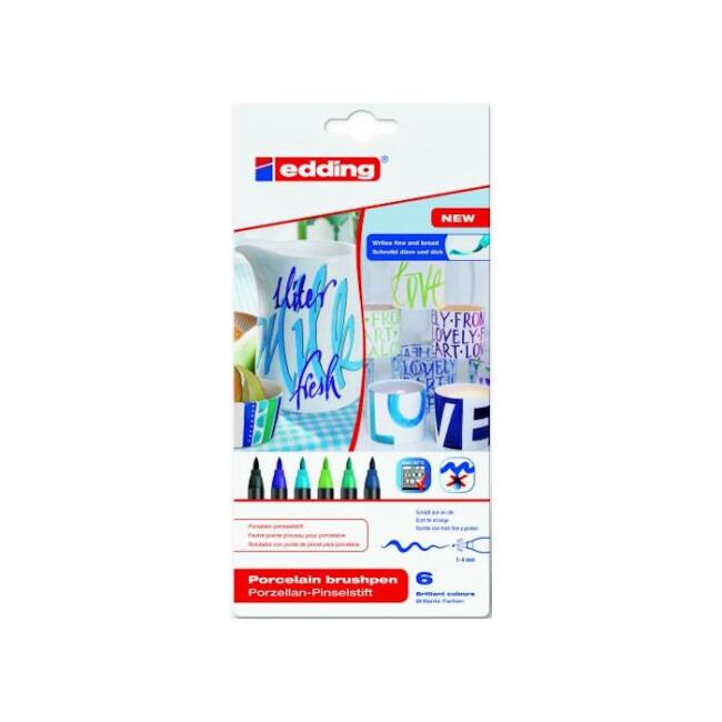 Edding 4200 Porselen Kalemi Seti Soğuk Renkler 6’lı - 1