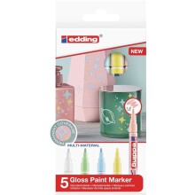 Edding Gloss Paint Marker Dekorasyon Kalem Seti 5’li Pastel Renkler E-751 - 1