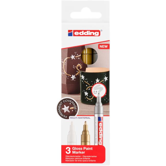 Edding Gloss Paint Marker - 3’lü - 1-2mm - 1