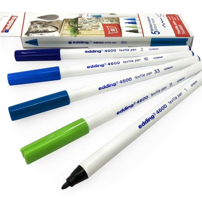 Edding 4600 Kumaş Kalemi 5’li Parlak Renkler - 2