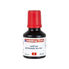 Edding T25 Permanent Mürekkep 30ml Kırmızı - Edding