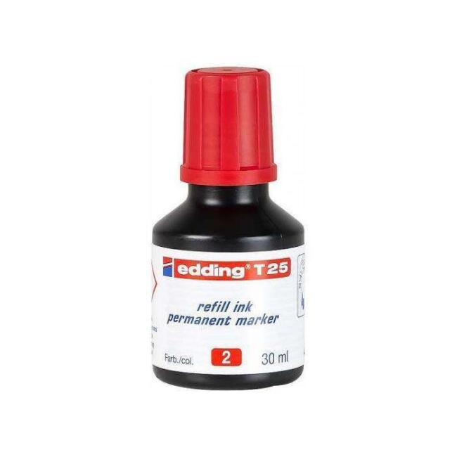 Edding T25 Permanent Mürekkep 30ml Kırmızı - 1