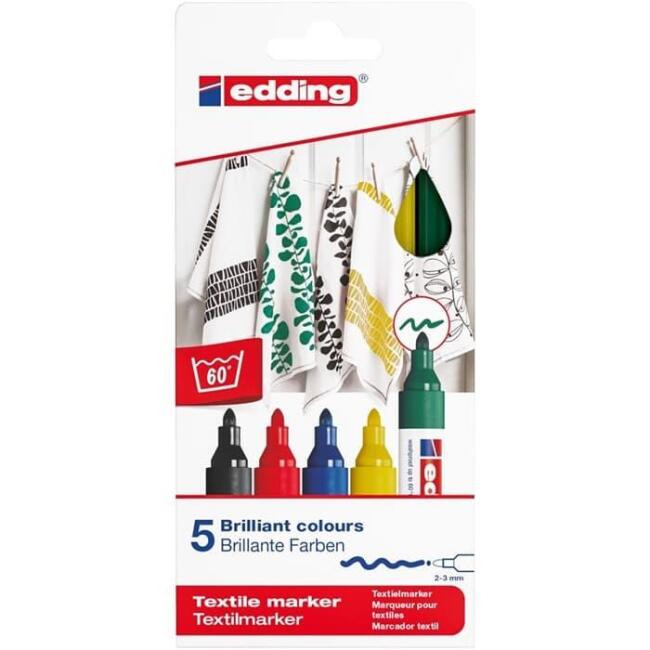 Edding 4500 Kumaş Marker Seti 5’li 2-3 mm - 1