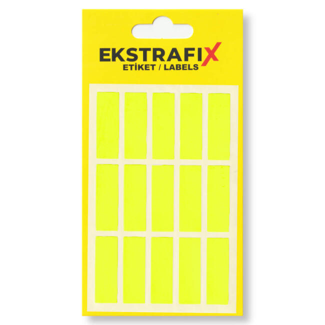 Ekstrafix Etiket 36x12 mm 75'li Floresan Sarı SC-010FLS - 1