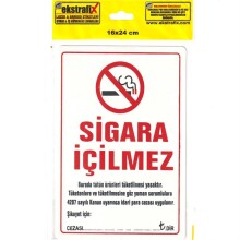 Ekstrafix Sigara İçilmez Tabelası 16x24cm - EKSTRAFİX