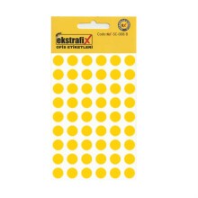 Ekstrafix Yuvarlak Renkli Ofis Etiketi 10 mm Sarı 5 Yaprak - EKSTRAFİX