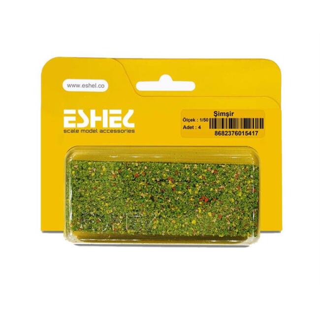 Eshel; Bitkiden Bahçe Duvarı. Şimşir: 4’lü - 1/50 (Uzunluk 380mm+ Yükseklik 10mm+ Eni 9mm) - 1