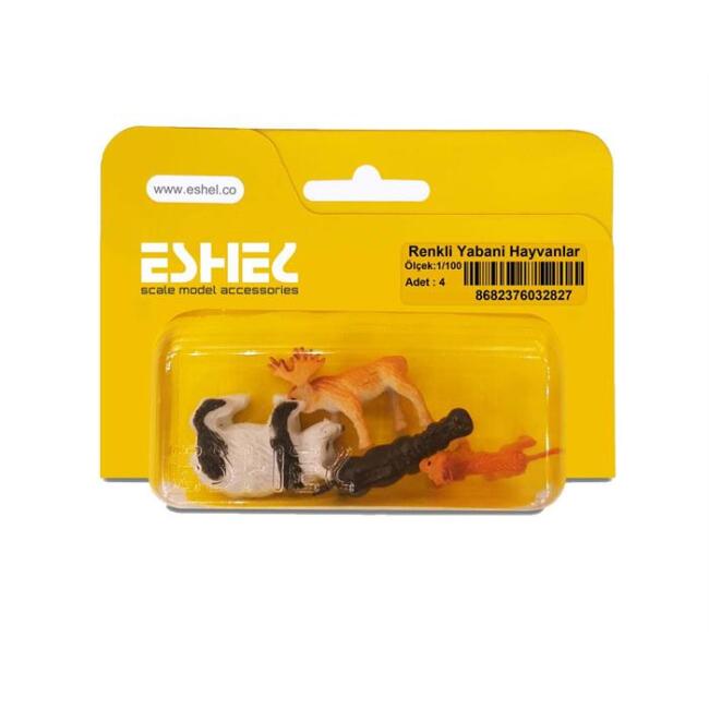Eshel Maket 1:100 Ölçek Renkli Yabani Hayvanlar 4’lü - 1