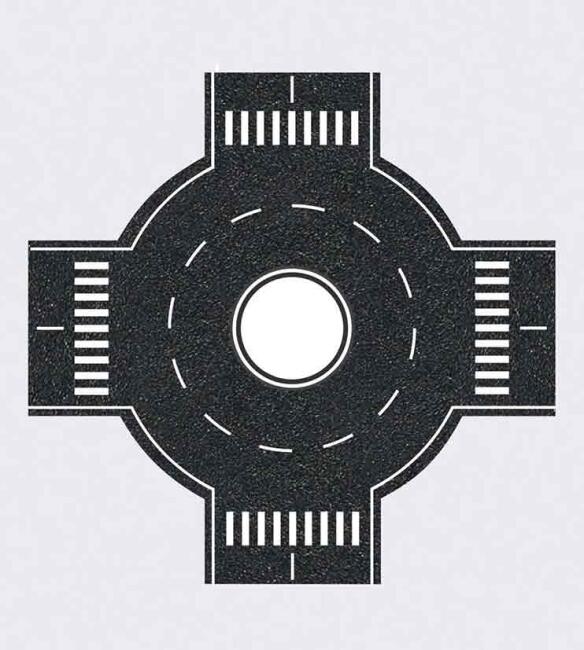 Eshel Maket 1:100 Ölçek Yol Düz ve Yuvarlak Döner Kavşak 150x150 mm 2 Adet Karton - 2