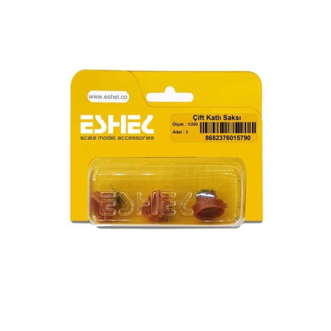 Eshel Maket 1:200 Ölçek Çift Katlı Saksı 3’lü N:8682376015790 - 1