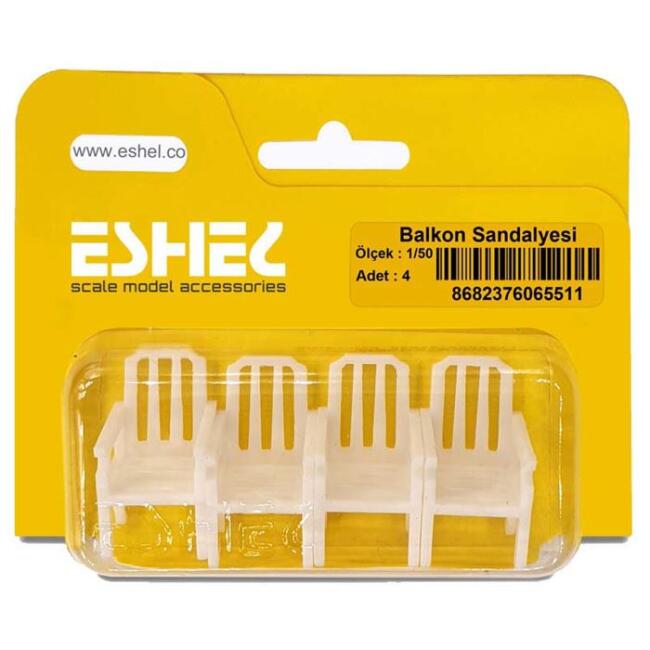 Eshel Maket 1:50 Ölçek Balkon Sandalyesi 4 Adet - 1