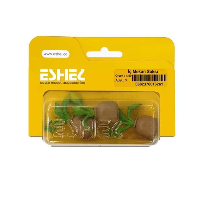 Eshel Maket 1:50 Ölçek İç Mekan Saksı 3 adet - 1