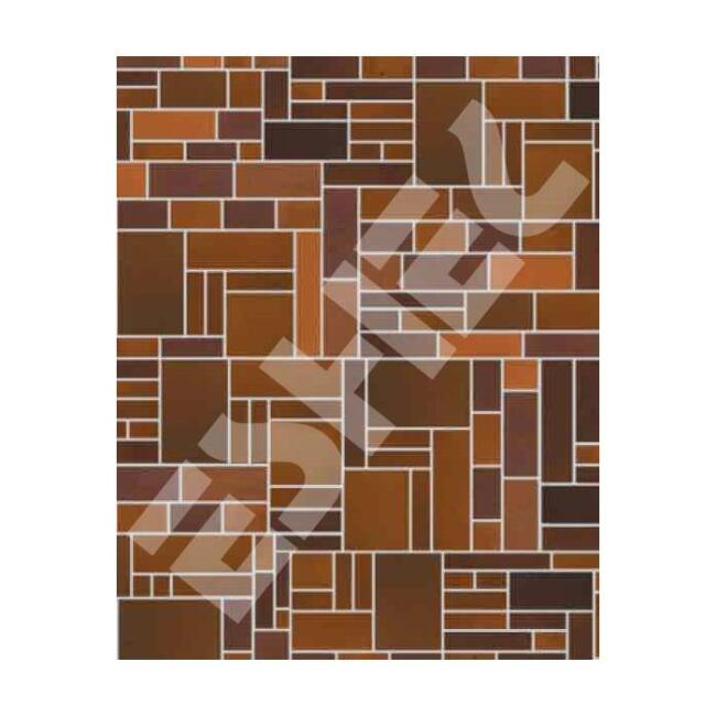 Eshel Maket 1:50 Ölçek Kahverengi Küp Taş Desenli Karton Duvar - 1