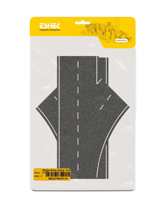 Eshel Maket 1:50 Ölçek Karton Zemin Asfalt Yol Sağa Sola Çıkış - 2