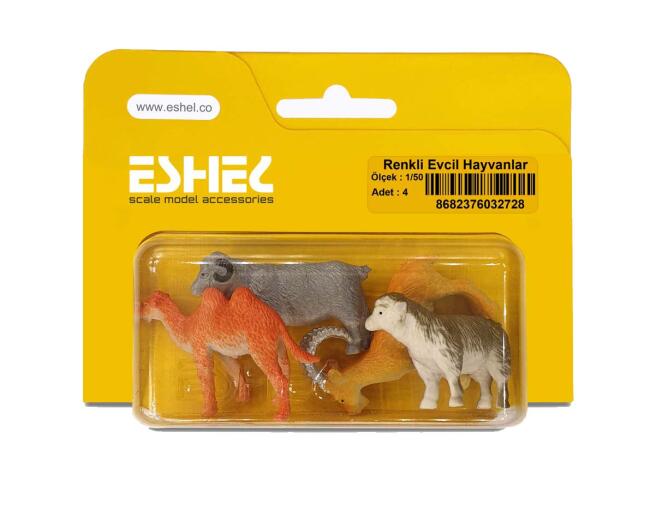 Eshel Maket 1:50 Ölçek Renkli Evcil Hayvan Figür 4 Adet - 2